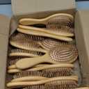 12 Pcs Bamboo Hair Brushes for Women Bulk Natural Wooden Paddle Brush Detangler Hairbrush with Natural Bamboo Bristles for Women, Men, DIY Gift, Coarse, Fine, Wavy