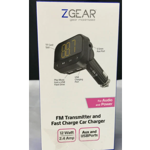 ZGear FM Transmitter and Fast Charging Car Charger 12 watt 2.4 ...