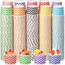 Zeyune 500 Pack 8 oz Ice Cream Cups Disposable Bulk Ice Cream Sundae Bowls Paper Dessert Snack Frozen Yogurt Cups for Hot or Cold Food Wedding Baby Shower Birthday Bar Party Supplies, 10 Colors