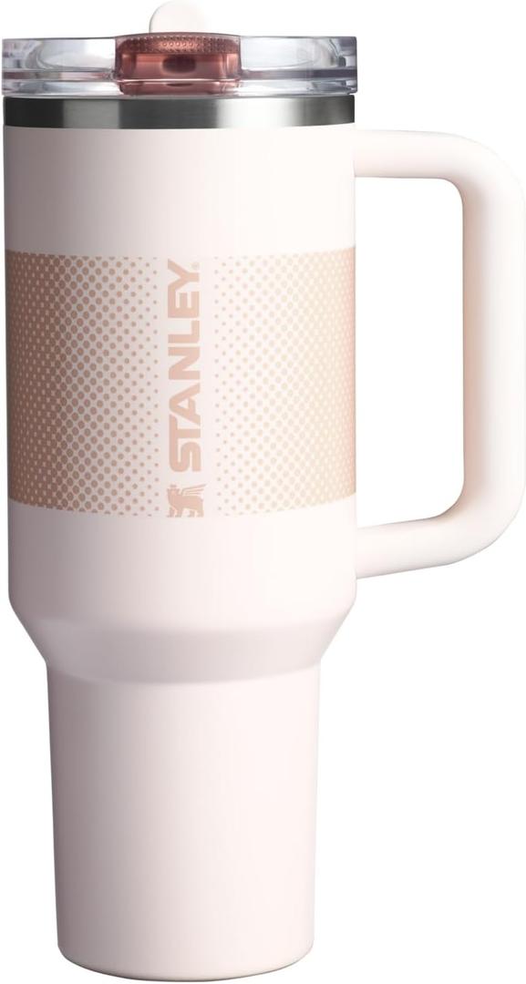 STANLEY Quencher ProTour Flip Straw Tumbler with Leakproof Lid 40 oz | Built-In Straw and Handle | Cup Holder Compatible for Travel | Insulated Stainless Steel Cup | BPA-Free | Rose Quartz Fade