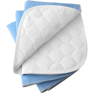 4-Layer Ultra Soft Quilted Bed Pads, 18" x 24" (3 Pack), Heavy Absorbency Underpad, Machine Washable, Mattress Protection for Elderly Seniors, Kid and Pets
