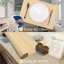 Set of 12 Pcs Bamboo Placemats Sushi Rolling Mat Japanese Style Natural Anti-Slip Bamboo Placemats Washable Heat-Resistant Table Mats for Dining Room and Kitchen Natural Color