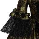 CosplayDiy Women's Queen Marie Antoinette Rococo Ball Gown Gothic Victorian Dress Costume Gold Black (Black, M)