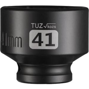 1/2 Inch Drive 41mm Shallow Metric Impact Socket,CR-MO,6 Point Radius Corner Design,Square Chamfered Opening,Axle Nut Impact Grade Socket for Easy Removal