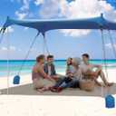 Gorich Beach Tent Sun Shelter with 8 Sandbags, UPF50+ Protection & Windproof Pop Up Beach Canopy Tent Sun Shade for Family, Travel & Camping, Easy Setup Canopy Umbrella