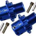 Aluminum Alloy +13mm Wide 17mm splined Wheel hubs Hex Adapters for Traxxas 1/8 4WD Sledge Monster Truck Replace 8654 2pcs - Blue