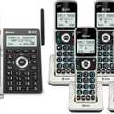 AT&T Cordless Phone 5 Handset with Bluetooth, Landline Phones for Home, Answering System, Smart Call Blocker, DECT 6.0 Extended Range, 2" Backlit Screen, Lighted Keypad with Big Buttons, BL3107-5