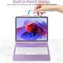 KBCASE Keyboard Case for iPad Air 13 inch M4/M3/M2 (2026/2025/2024)/for iPad Pro 12.9 6th/5th/4th/3rd Gen, 360Rotatable Case with Touchpad & Pencil Holder for iPad Air 13/Pro 12.9 (Light Purple)