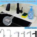 5 Slope Kitchen Sink Faucet Mat, Kitchen Sink Splash Guard, Silicone Material Easy to Clean, 24*5.5 inch Large Size, Suitable for Bathroom, Laundry Room and RV,ivory white