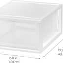 IRIS USA 30 Qt. Plastic Drawer Storage Organizer Stacking Drawers, 2-Pack, Stackable Unit with Sliding Drawer for Clothes Bedroom Kitchen Under Sink Pantry Craft Room Bathroom Dorm Office, White