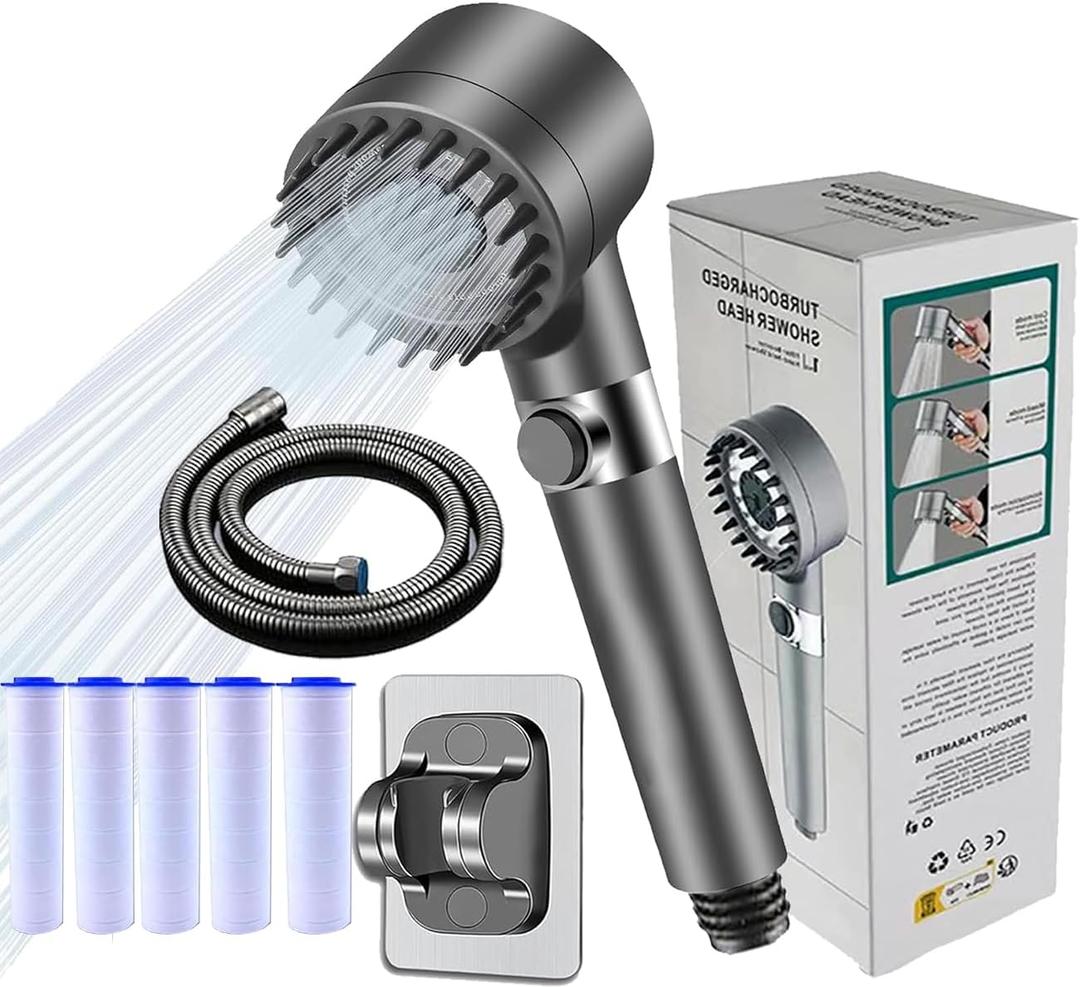 2025 Filtered Shower, Portable Shower with 3 Spray Modes, Adjustable On/Off Shower Head, with 150cm/1.5m Hose, Suitable for Aquarium and Animal Bathing and Rinsing