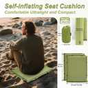 MYDAYS Inflatable Seat Cushion, Portable Stadium Seat Pad, Lightweight Chair Pad for Outdoor, Airplane, Travel, Stadium, Camping & Car (2 Piece without Back Rest)