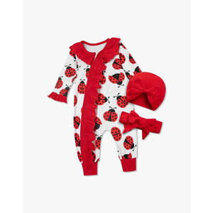 Preemie Newborn Baby Girl Romper 3-Piece Set, Size 60