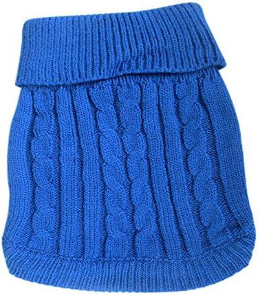 Tangpan Turtleneck Classic Straw-Rope Pro Pet Dog Sweater Apparel (Dark Blue,XL) (X-Large (Pack of 1))