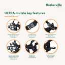 Baskerville ULTRA Muzzle - Patented Humane Design, Breathable, Dog can Pant and Drink, Adjustable, Padded, Training Muzzle for Medium-sized Dogs, Prevents Biting, Wildlife Scavenging (Size 3, Black)