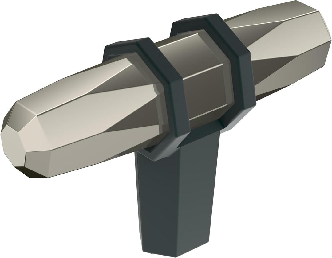 Amerock | Cabinet Knob | Polished Nickel/Black Bronze | 2-1/2 inch (64 mm) Length | London | 1 Pack | Drawer Knob | Cabinet Hardware