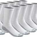 Dickies Men's Dri-Tech Original Moisture Control Crew Socks, M-XXL (6, 12, 18 Pairs)