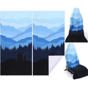 Hahafelt 2 Pack Car Seat Towel Covers Athletic Running Towel Performance Microfiber Post Workout Sweat Washable Cover Non Slip for Car Outdoor Sport Activities 63 x 31.5 Inches (Misty Forest)
