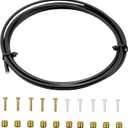 Bike Hydraulic Brake Hose Kit, 2500mm Bike Brake Oil Tube ID.2mm x OD.5mm with BH59 BH90 Brass Ferrules and Barbs Compatible with Shimano BH59 BH90 Avid Sram System