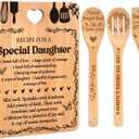 Gifts for Daughter - "Recipe for a Special Daughter" Daughter Birthday Gifts Cutting Board Set, Bamboo-Made Engraved Utensil Set Birthday Gifts for Daughter, Daughter Gifts
