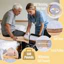 Wood Arc-Shaped Slide Transfer Board,Patient/Seniors Move Assist Device,Transfer to Wheelchair/Car/Toilet/Tub/Slide Sheet,with Soft Seat,Holds up to 500 Pounds,2 Cut Out Handles,35.5 * 13.4”