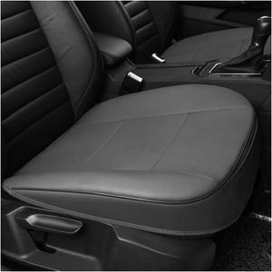 Mandark 2PCS Car Seat Cover, Bottom Full Wrapped Vehicle Front Seat Protector, Anti-Slip Breathable Leather Automotive Seat Cushion Pad Accessories, Universal for Sedan SUV Truck (Grey)