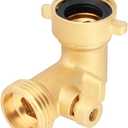 1 Pack 90 Degree Water Hose Elbow Easy Grip RV Water Hose Connector RV Drinking Water Hose Adapter Camper Residential Outdoor Garden Hose Elbow with Shut Off Valve