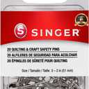 SINGER 00206 Quilting and Craft Safety Pins, Size 3, 20-Count,