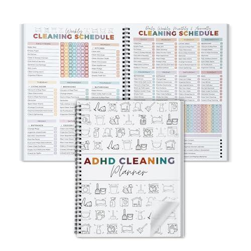 Cleaning Planner, Cleaning Schedule and Checklist Organizer, Daily Weekly Monthly Household Cleaning Planner, Chore Chart Notebook for Home, Family Cleaning Tasks, DIY Home Improvement, Editable Template