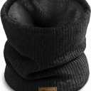 Winter Neck Gaiter, Neck Warmer Cover Ski Gaiters for Men/Women Fleece Thick Elegant Stylish (Black)