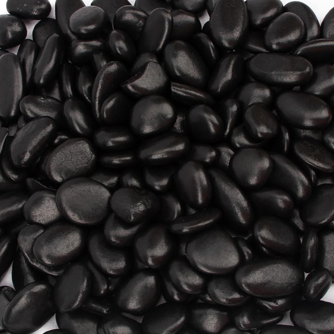 18lbs Natural Polished Decorative Gravel - Small Black Stones, Aquarium Gravel & Garden Ornamental Pebbles