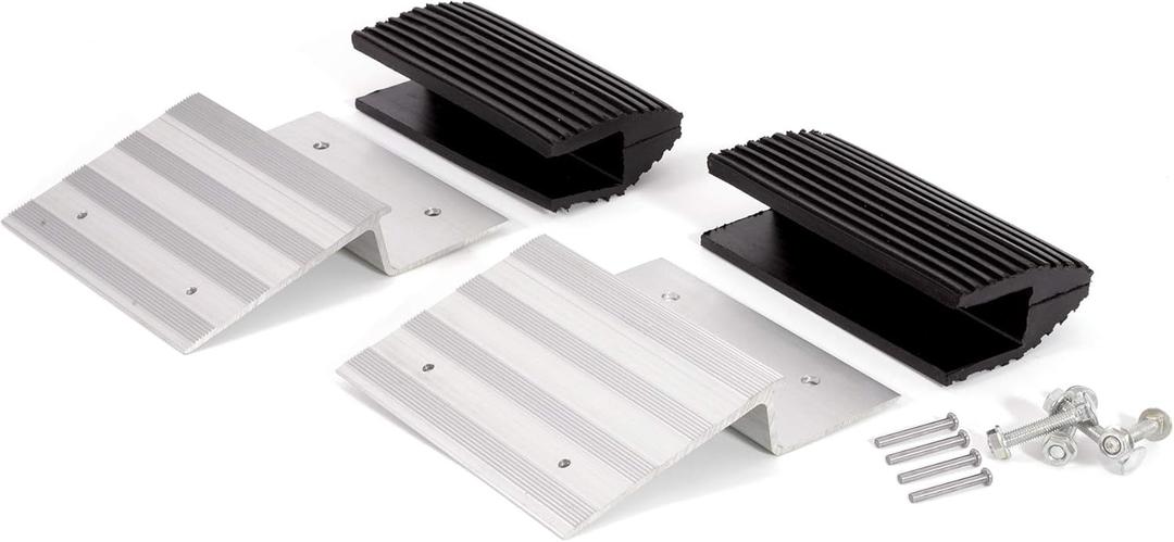 AFA Tooling Truck and Trailer Loading Ramp Kit | Quickly Create a Wide Ramp with 2 x 8 Lumber: Just Attach Aluminum Brackets and Rubber Feet | Load Your Lawn Mower, 4-Wheeler, ATV, and More with Ease