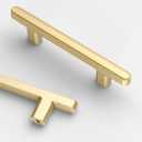 Asidrama 10 Pack 3 Inch(76mm) Brushed Gold Kitchen Cabinet Handles, Cabinet Pulls Kitchen Cabinet Hardware for Cupboard Drawer Pulls 2244 (3" Hole Center)