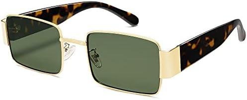 SOJOS Retro Fashion Rectangle Sunglasses Womens Mens Vintage Trendy Square Shades SJ1162