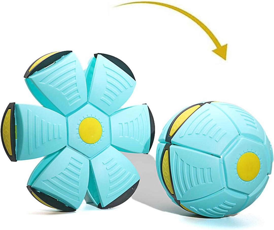 Doggy Disc Ball for Medium Large Dogs, Portable Interactive Flying Saucer Ball Stomp UFO Magic Balls, Decompression Pop Up Dog Toys Balls for Outdoor Sports Gifts (Blue-Green)
