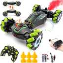 Gesture Sensing RC Stunt Car Hand Controlled, LED Lights, Music, 4WD, Double-Sided 360 Flips, Off-Road Twist Vehicle. Best Birthday Gift for Kids Ages 6-13, Boys' Toys