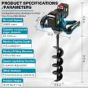 Post Hole Digger,Cordless Earth Auger,Electric Earth Auger,Includes 1twist drill bit with two batteries and one charger,With forward/reverse functionfor Post Hole Digging, Drilling,Tree PlantingPlant, 6"