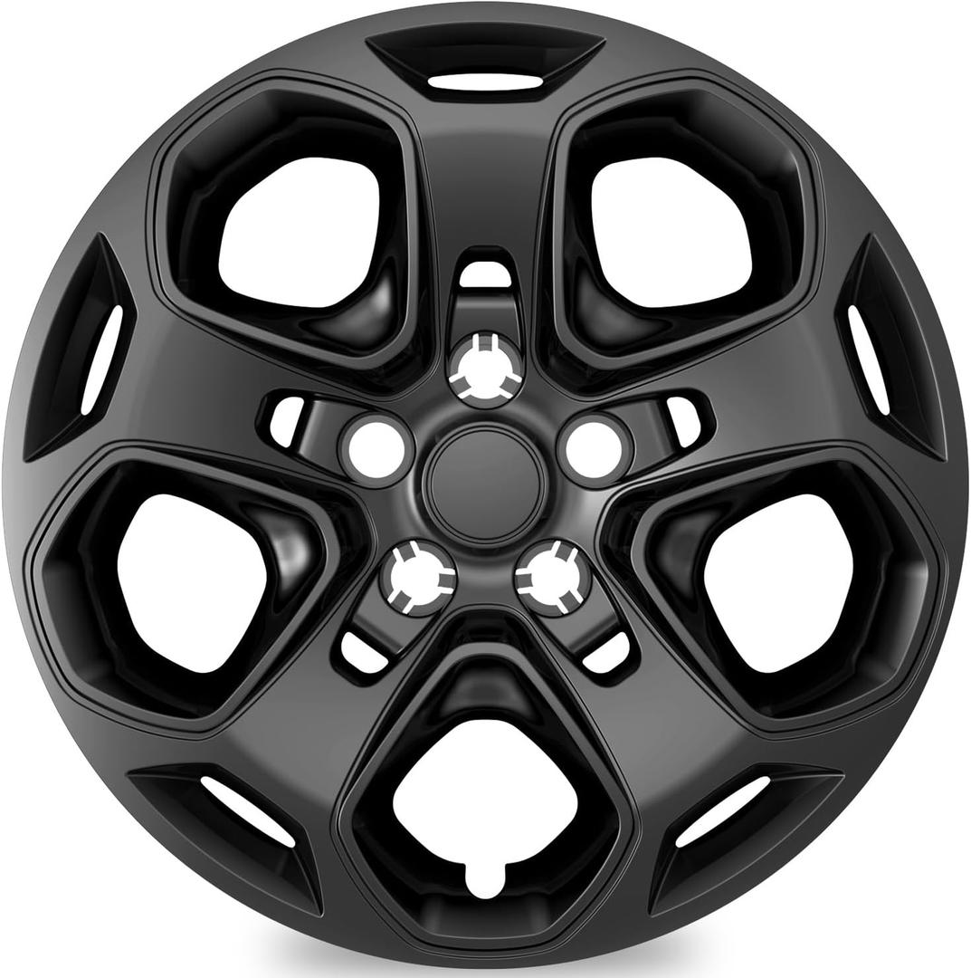 TangMiGe 4-Pack Hubcaps Wheel Covers Compatible with Ford Fusion 2010 2011 2012, AE5Z1130D, 17 inch 17" (Black Color)