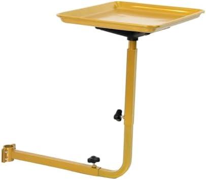 Salon Tray for Hair Stylist Steel Salon Tray Attached to Chair 360 Degree Rotating for Barber Chairs Hairdressing Tools Tattoo(Golden)