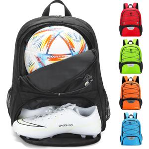 Youth Soccer Bag-Soccer Backpack&Backpack for Football Basketball,with Ball Compartment Separate Cleat Package (Black)