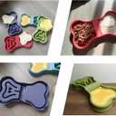 LittleEdenOutpost Bone Slow Feeder Bowl for Dogs Cats - 2-in-1 Lick Mat & Water Dish with 6 Non-Slip Pads, Food-Grade PP & Silicone Pet Bowl for Anti-ChokingFun FeedingAnxiety Relief (Green)