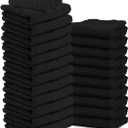 24 Pack Black Hand Towels 100% Cotton Spa Towels 16x27 inches Highly Absorbable Facial, Gym, Hair and Face Towels in Bulk