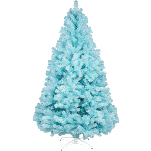 6FT 1,300 Tips Artificial Christmas Pine Tree Fake Xmas Spruce Trees Holiday Decoration with Metal Stand Easy Assembly for Outdoor and Indoor Decor Blue