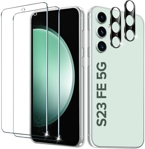 iVoler 2 Pack Tempered Glass for Samsung Galaxy S23 FE 5G 6.4'' Screen Protector with Camera Lens Protector, Anti-Scratch Case Friendly Clear HD Film