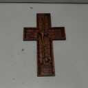 BGCOPPER Crucifix Wall Cross Handmade Wooden Cross with Hook, Christian Wall Art Jesus Wall Cross Gifts for Church Home Room Decor Christmas Cross - 14 Inch