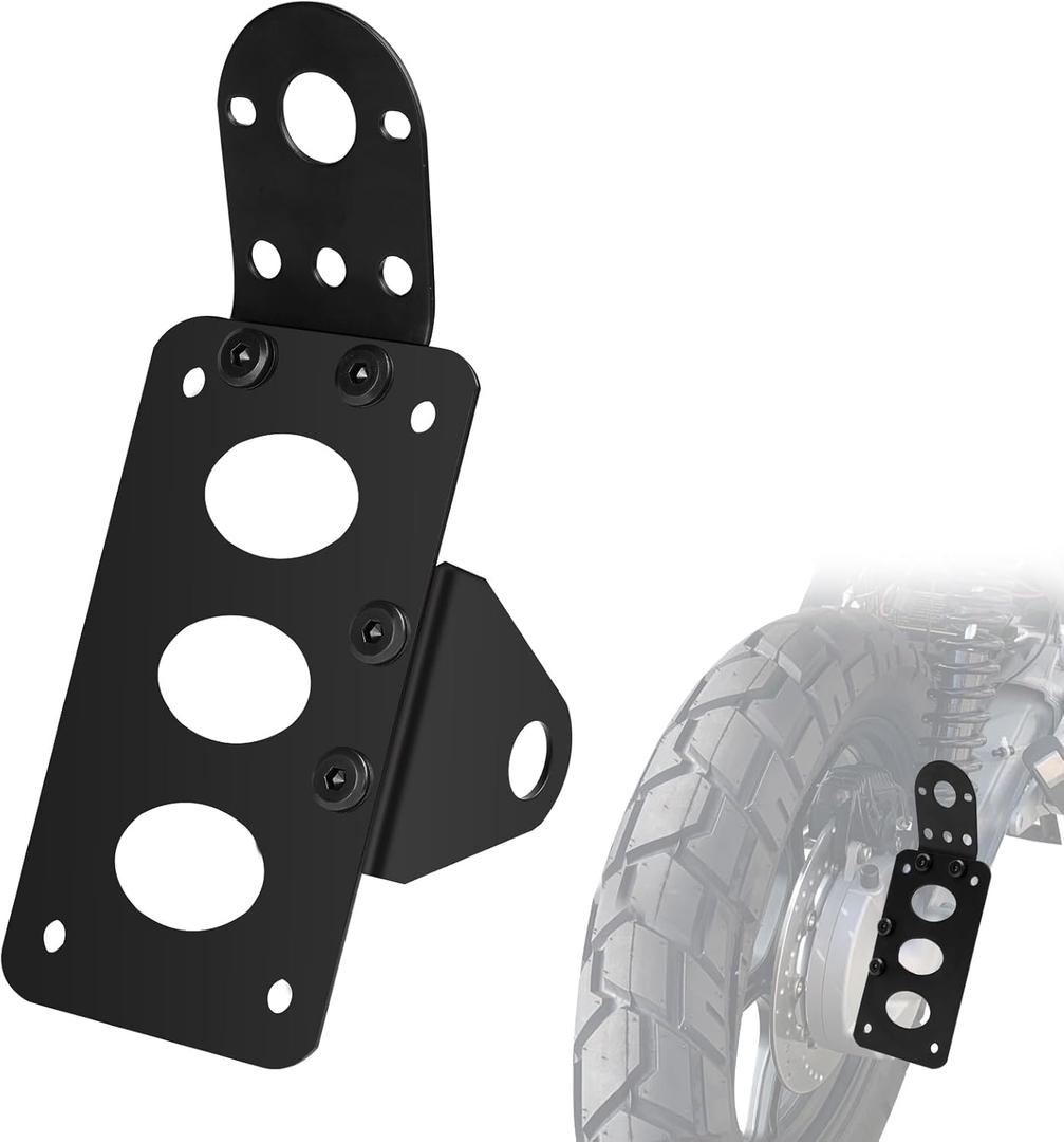 7/8" Axle Hole Side Mount License Plate Holder Frame Custom Horizontal Vertical Bracket Compatible for Harley Honda Sporster Bobber Chopper Honda Yamaha Kawasaki Suzuki