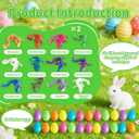 IRRONN 24Pcs Easter Eggs with 3D Printed Dragons Inside,Articulated 3D Printed Dragon for Easter Basket Stuffers,Fantasy Fidget Toyfor Kids Party Favors