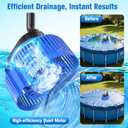 Pool Cover Pump above Ground, Submersible Water Sump Pump Swimming Water Removal Pumps,Submersible Pump for Pool Draining,Pool Pump 16FT Drainage Hose,25 FT Extra Long Power Cord, 850 GPH,4 Adapters