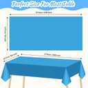 Juexica 12 Pcs Disposable Plastic Tablecloth 54" x 108" Waterproof Table Cover Plastic Decorative Table Cloth for Birthday Graduation Ocean Theme Party Supplies (Dark Blue,Sky Blue,White)