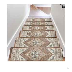 OJIA Super Non-Slip Stair Treads for Wooden Steps, 30"X8" Indoor Stair Runners Slip Resistant Stair Rugs Safety Mats for Dogs, Kids & Elders, Rubber Backed Stair Treads Stair Covers (15PC)